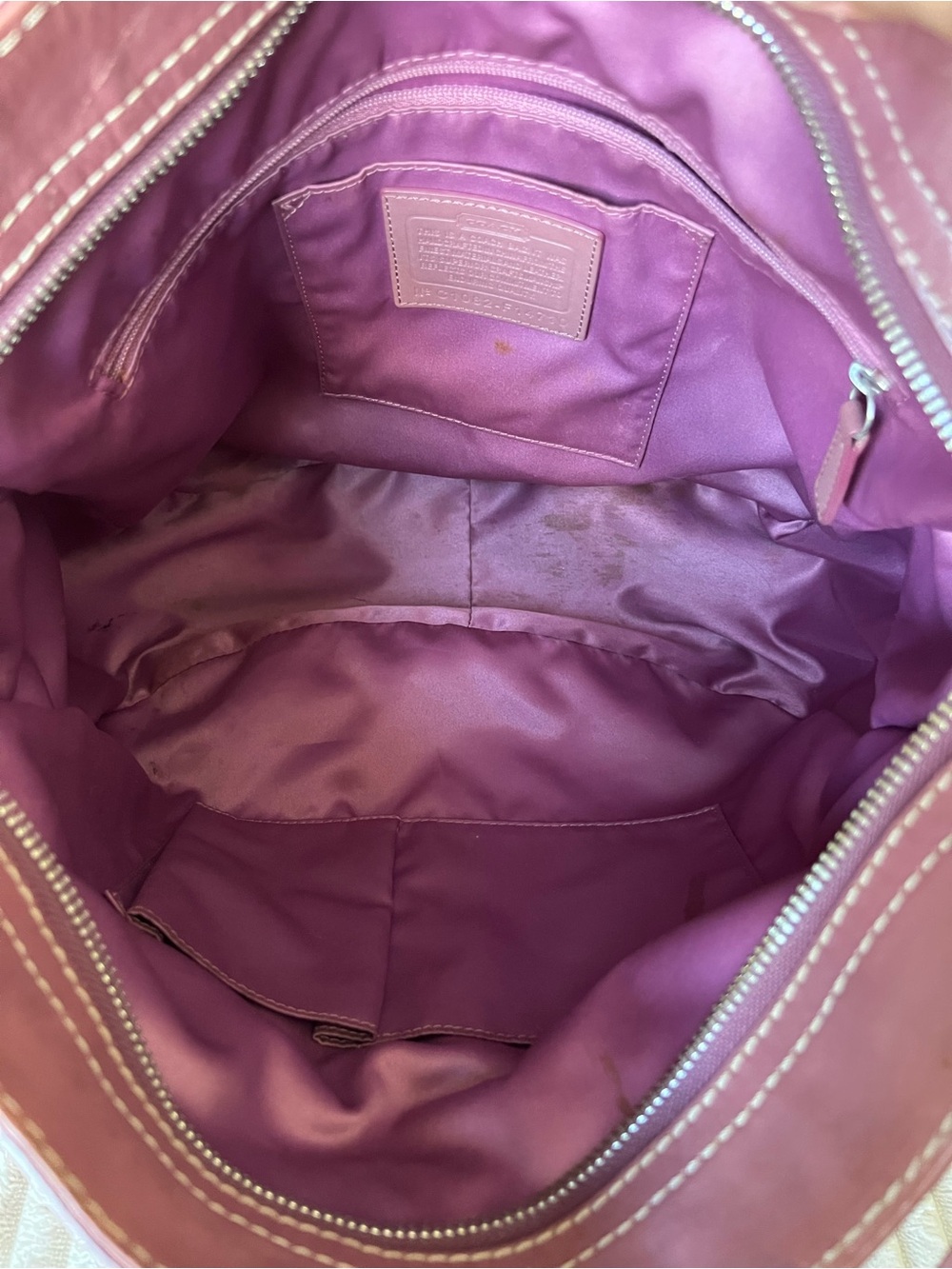 Rare Y2K Vintage Coach Zoe Pink Optic Signature Hobo Bag🌸👛🌷👙🩷🧁 - Picture 7 of 8